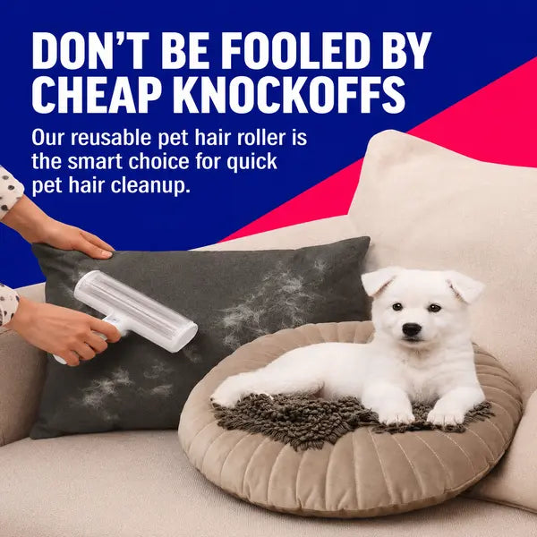 White Pet Hair Removal Roller – 20 Cm Wide Reusable Lint & Fur Cleaner for Sofas, Carpets, Bedding & Pet Mats – Easy One‑Touch Empty Grooming Tool for Cat & Dog Hair Cleanup Midyearsale