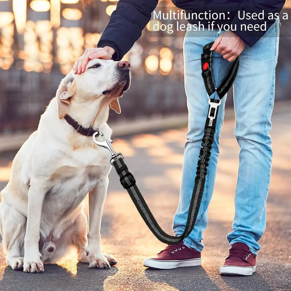 2-Pack Retractable Pet Car Seat Belt & Leash, 2-In-1 Adjustable Safety Harness for Dogs & Cats, Elastic Anti-Pull Travel Restraint, No-Tangle Swivel, Universal Fit