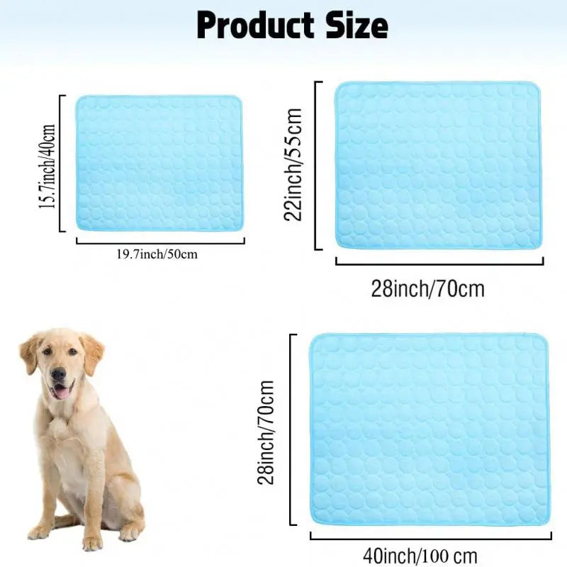 Washable Pet Cooling Bed Mat, Summer Cooling Pad for Puppy, Kitten, Dogs & Cats, Comfortable Pet Tools Mat for Home & Car Use