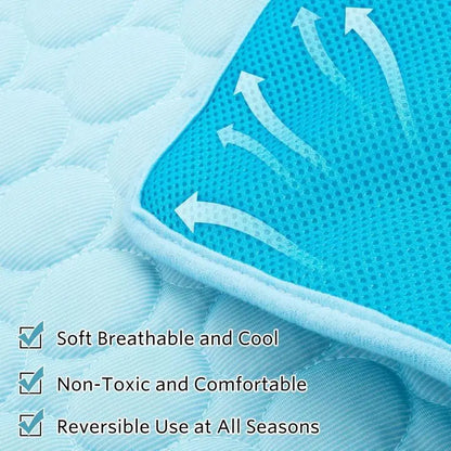 Washable Pet Cooling Bed Mat, Summer Cooling Pad for Puppy, Kitten, Dogs & Cats, Comfortable Pet Tools Mat for Home & Car Use