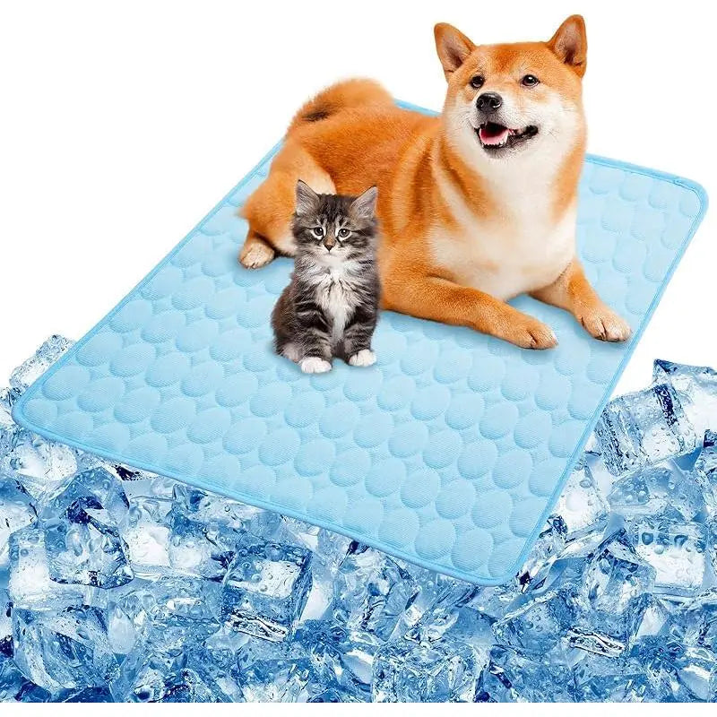 Washable Pet Cooling Bed Mat, Summer Cooling Pad for Puppy, Kitten, Dogs & Cats, Comfortable Pet Tools Mat for Home & Car Use