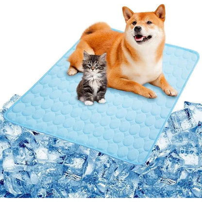 Washable Pet Cooling Bed Mat, Summer Cooling Pad for Puppy, Kitten, Dogs & Cats, Comfortable Pet Tools Mat for Home & Car Use