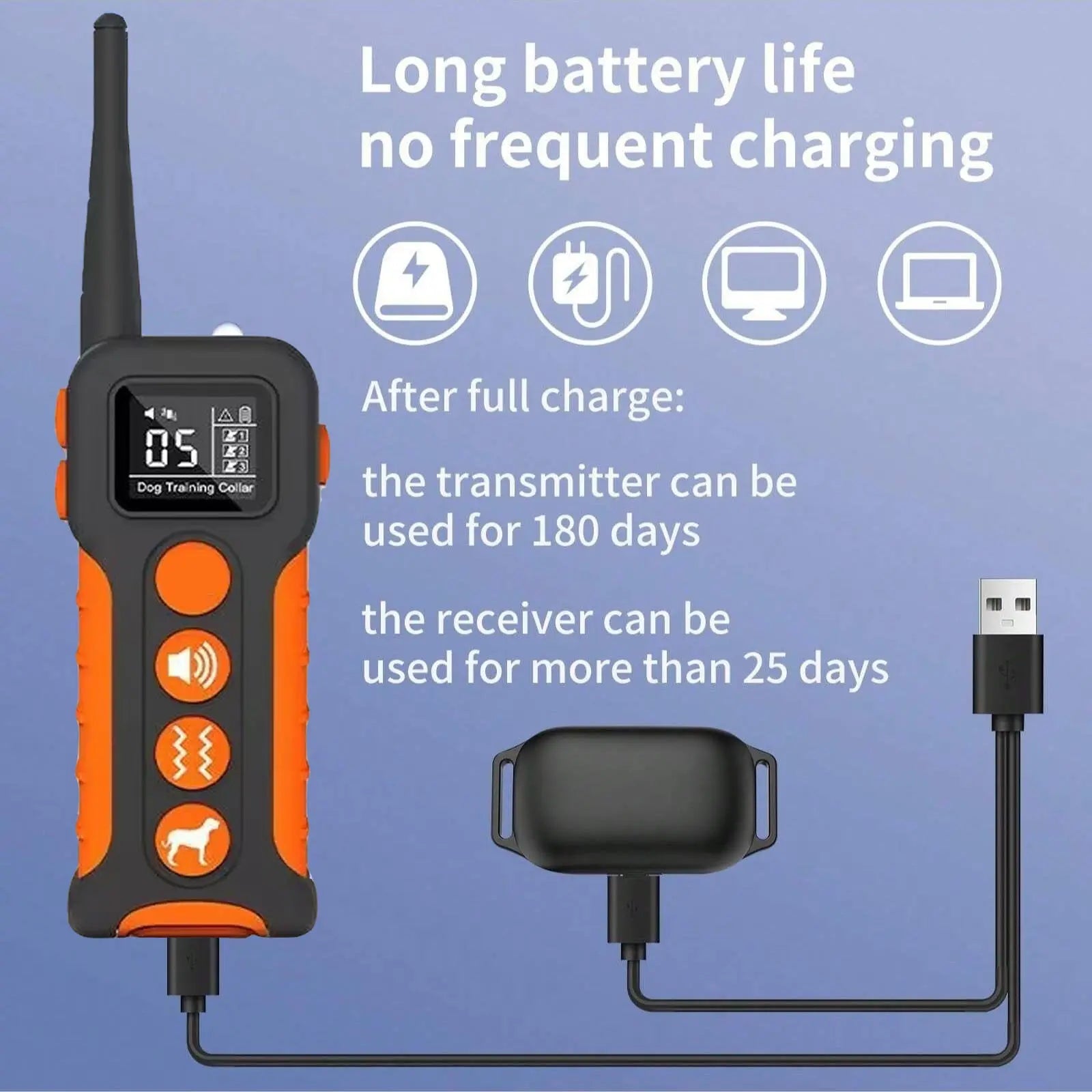 For 3 Dogs Dog Training Collar with Remote, 3300Ft Range, 3 Modes: Beep, Shock, Vibration, Rechargeable, Waterproof, Adjustable Strap, 5-120Lbs Dogs