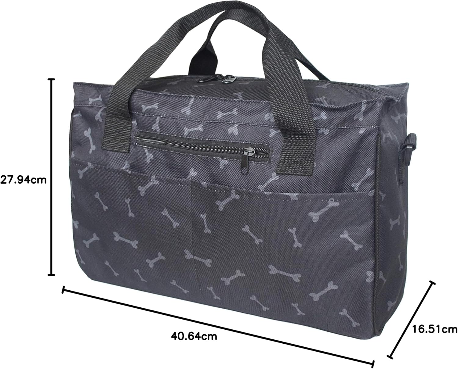 Dog Travel Bag, Pet Luggage Suitcase Weekend Tote Carrier with Collapsible Bowl, Pet Luggage Suitcase Weekend Tote Carrier with Collapsible Bowl (Black)
