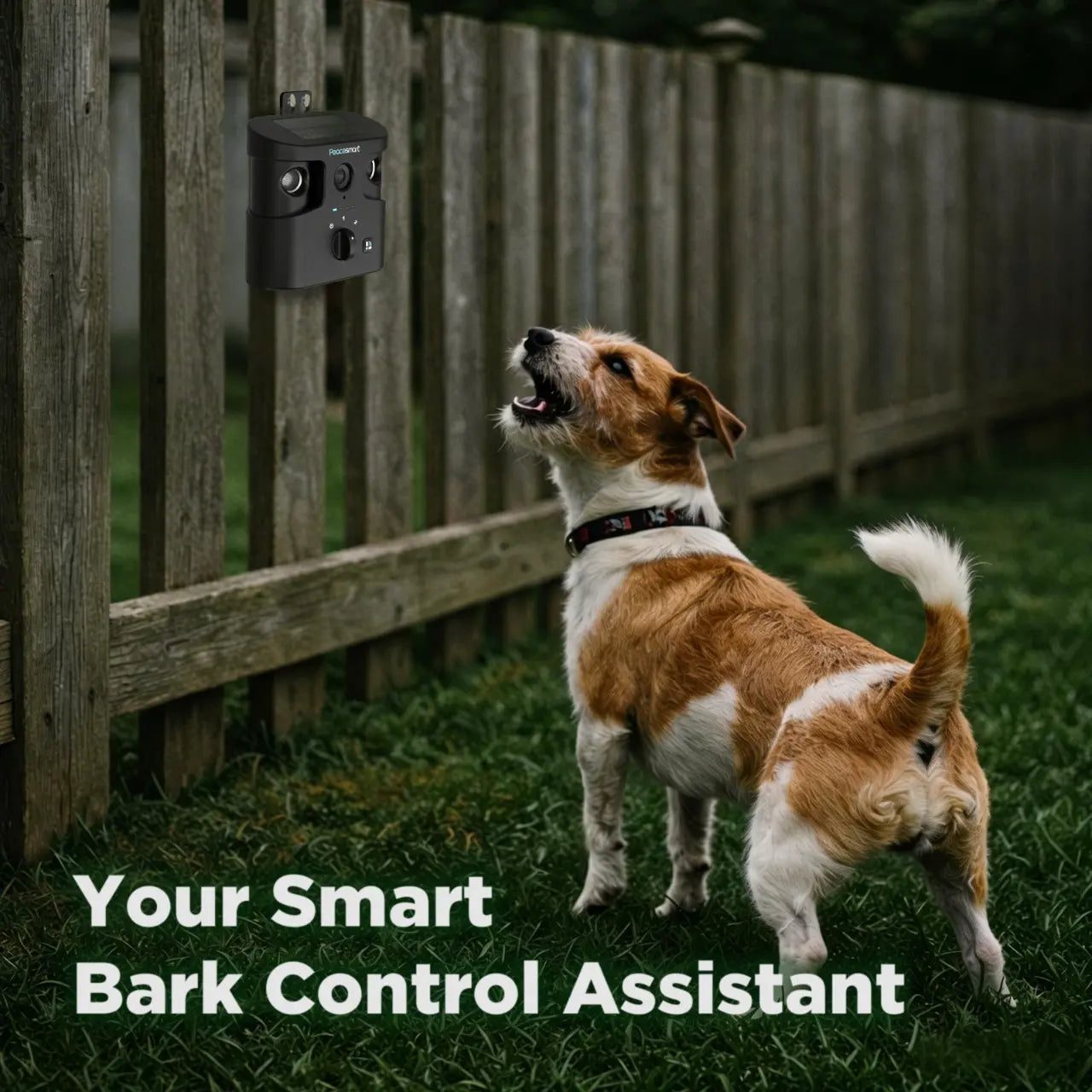180° Solar Dog Barking Deterrent Training Device-Outdoor anti Barking Device for All Dog Breeds, Humane No-Bark Trainer, IPX4 Waterproof, Ultrasonic Dog Barking Deterrent with APP Data Report, Dual Speakers & Adjustable Frequency, Dog Accessories Guard