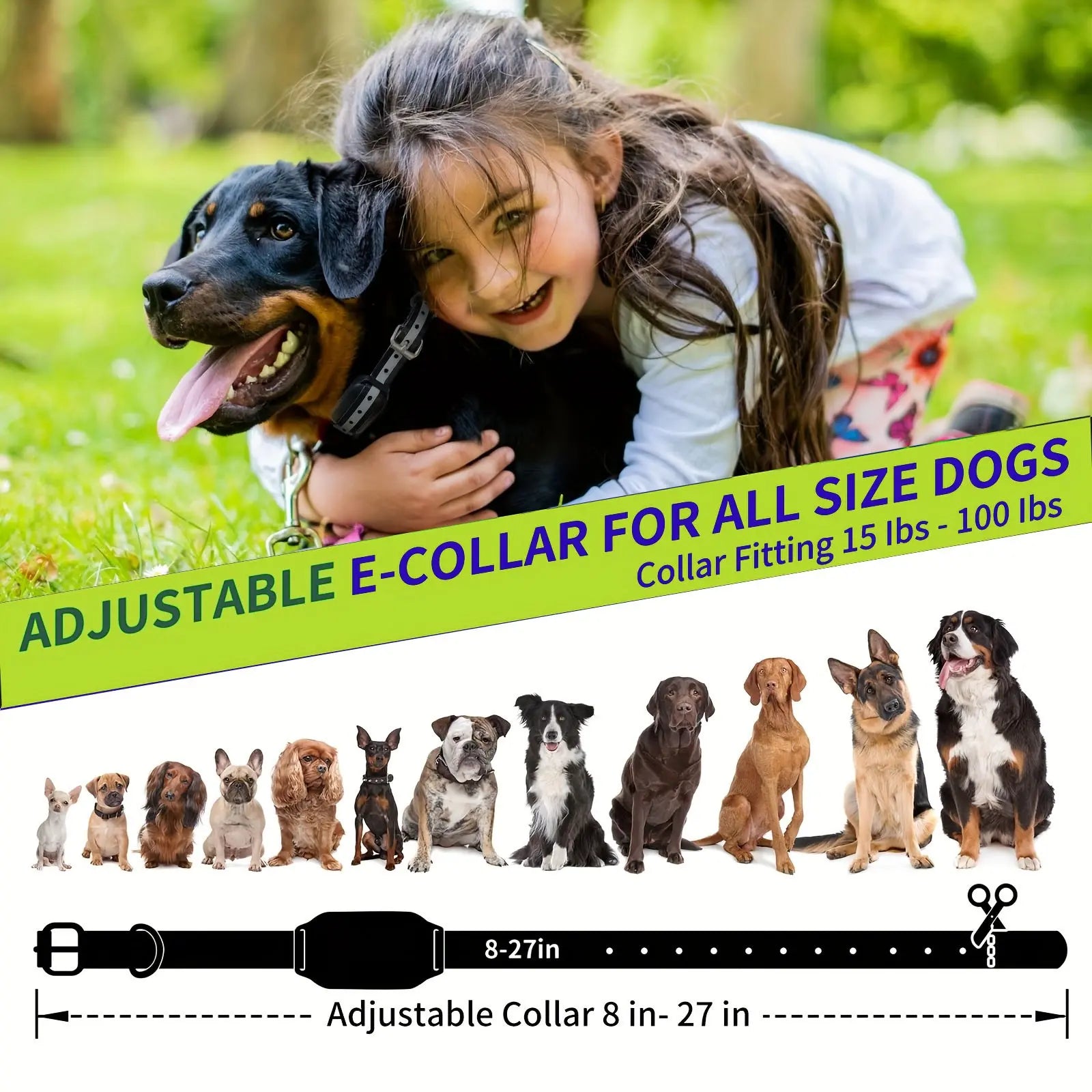 For 3 Dogs Dog Training Collar with Remote, 3300Ft Range, 3 Modes: Beep, Shock, Vibration, Rechargeable, Waterproof, Adjustable Strap, 5-120Lbs Dogs