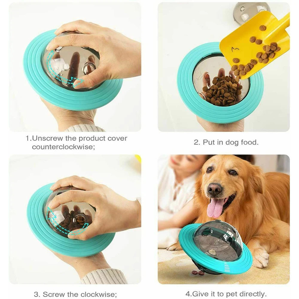 Pet Dog Cat Tumbler Treat Ball Feeder Food Dispenser Puzzle Interactive Toys