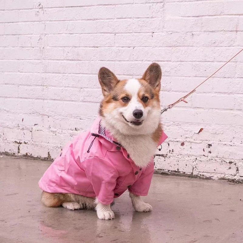 Waterproof Pet Dog Coat for Small Medium Large Dogs Windproof Jacket Dog Raincoat Dog Sport Hoodies Pet Clothes Pink Yellow