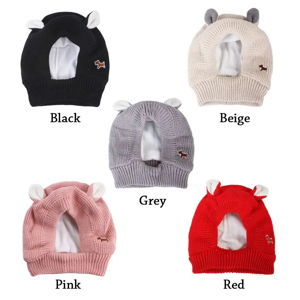 Quiet Dog Ear Muffs Noise Protection Pet Ears Covers Knitted Hat Anxiety Relief Winter Warm Earmuffs for Medium Large Dogs New