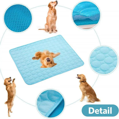 Washable Pet Cooling Bed Mat, Summer Cooling Pad for Puppy, Kitten, Dogs & Cats, Comfortable Pet Tools Mat for Home & Car Use