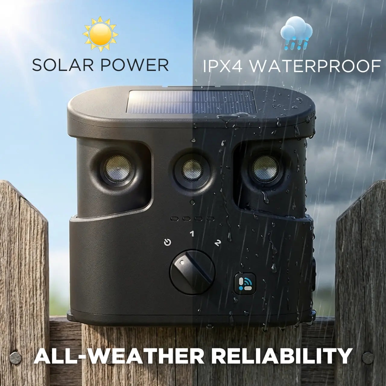 180° Solar Dog Barking Deterrent Training Device-Outdoor anti Barking Device for All Dog Breeds, Humane No-Bark Trainer, IPX4 Waterproof, Ultrasonic Dog Barking Deterrent with APP Data Report, Dual Speakers & Adjustable Frequency, Dog Accessories Guard